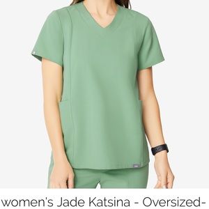 Figs Katsina oversized pocket scrub top in jade